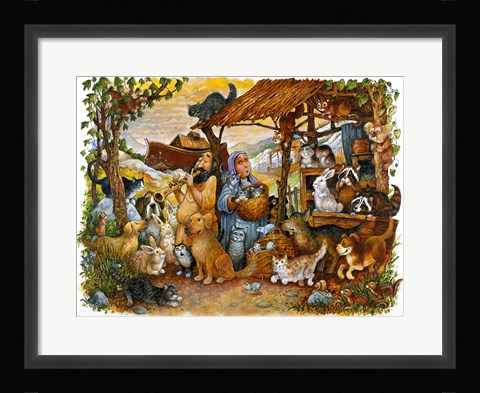 Framed Noah &amp; the Animals Print