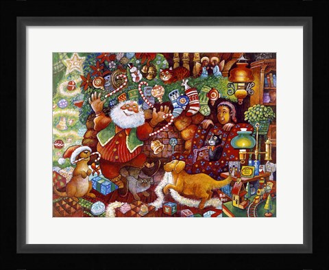 Framed Santa Rejoicing Print
