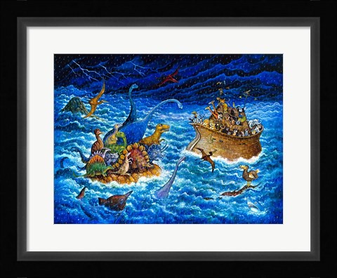 Framed Noah And The Dinosaurs Print
