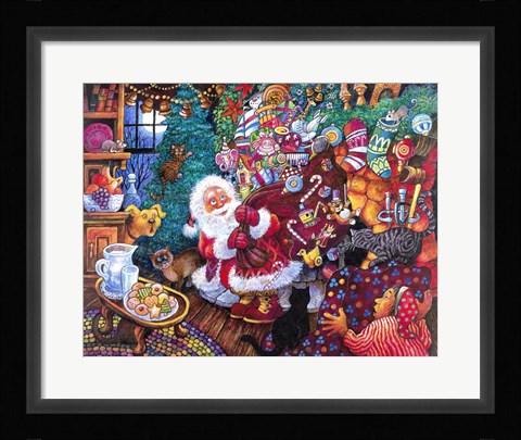 Framed Santa Arrives Print