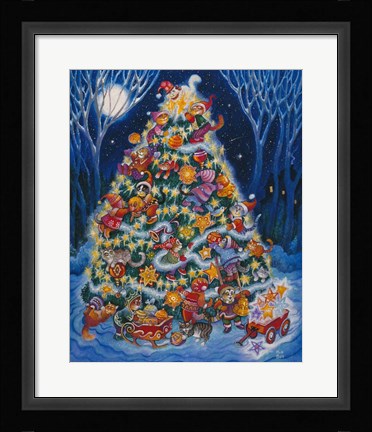 Framed Christmas Cats Print
