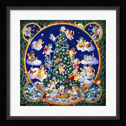 Framed Angel Cats Print