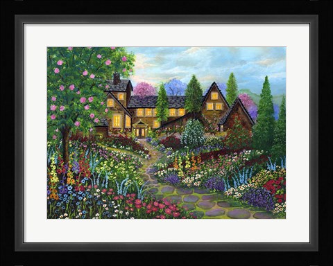 Framed Chalet Gardening Print