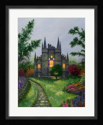 Framed Church Garden Print