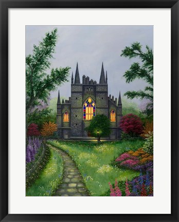 Framed Church Garden Print