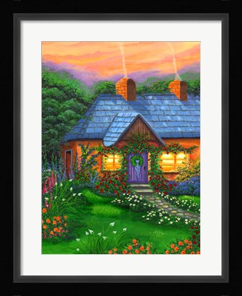 Framed Rose Cottage Print