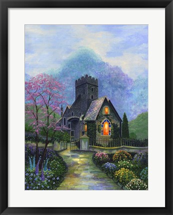 Framed Irish Church &amp; Garden Print