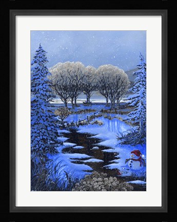 Framed Snowman Print
