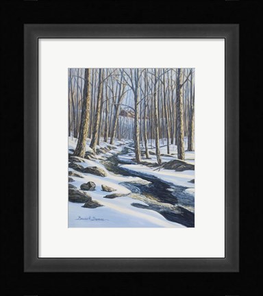 Framed Woodland Farm Stream Print