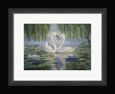 Framed Swan Love Print