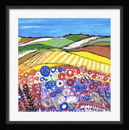Framed Wheatfields In Scotland Print