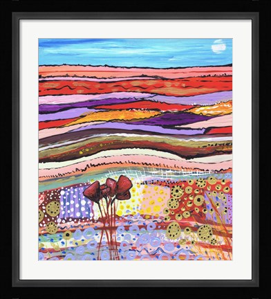 Framed Tulips In A Field Print