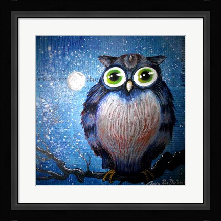 Framed Blue Owl Print