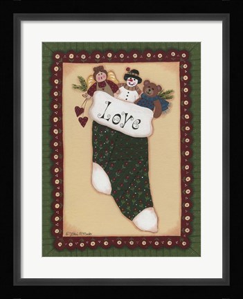 Framed Stocking II Love Print