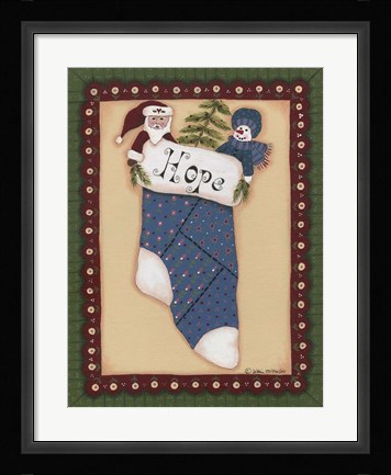 Framed Stocking III Hope Print