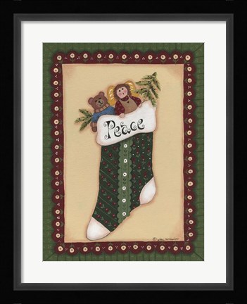 Framed Stocking IV Peace Print