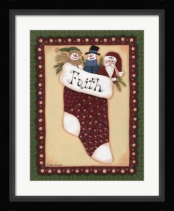 Framed Stocking VI Faith Print