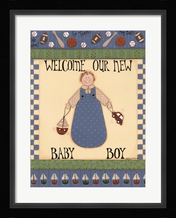 Framed Welcome Baby II Print