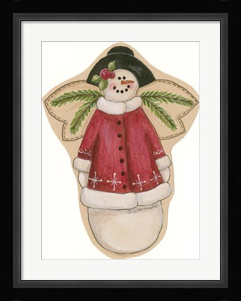 Framed Red Snowwoman Print
