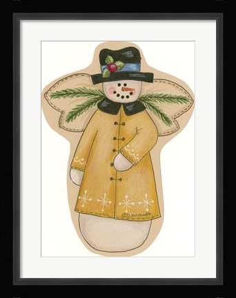 Framed Gold Snowman Print