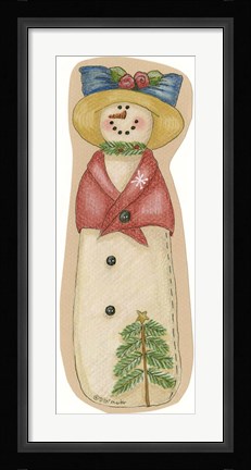 Framed Tree Snowwoman Print