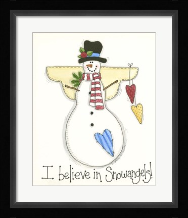 Framed I Believe In Snowangels Print