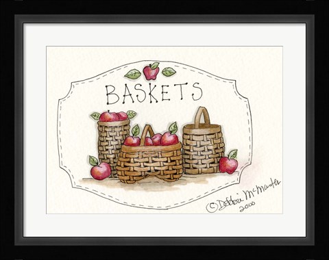Framed 3 Baskets Print