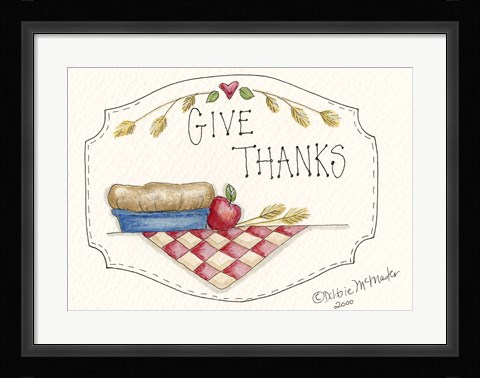 Framed Give Thanks Print