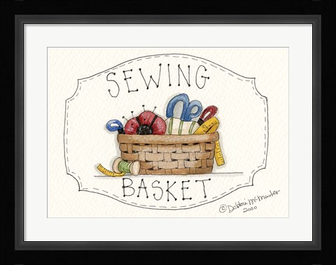 Framed Sewing Basket Print