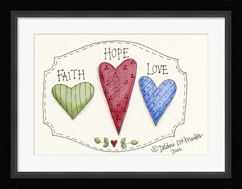 Framed Three Hearts Print