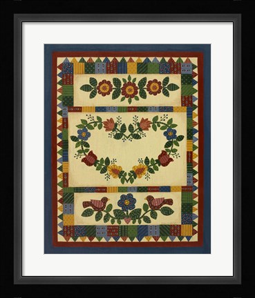 Framed Flower Quilt 1 Print