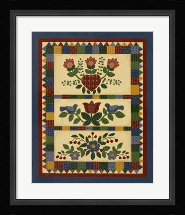 Framed Flower Quilt 2 Print