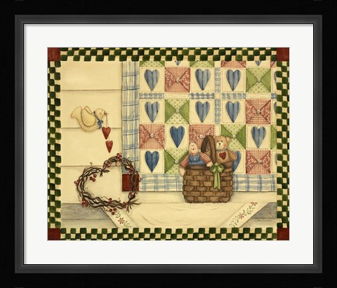 Framed Dove &amp; Quilt Print