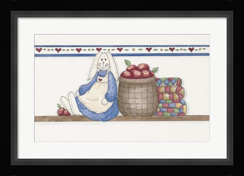 Framed Apple Bunny Print