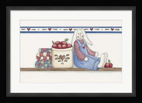 Framed Apple Bunny 2 Print