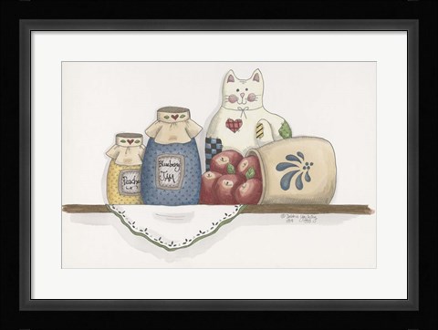 Framed Patchwork Cat Jam Print