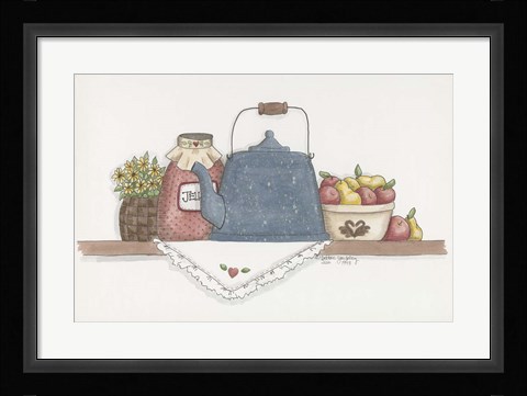 Framed Teapot With Crock Print