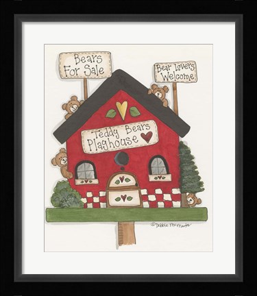 Framed Teddy Bears Playhouse Print