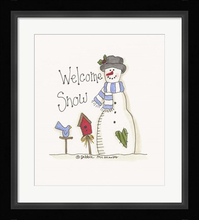 Framed Welcome Snow Print