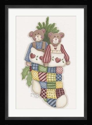 Framed Bear Stocking Print