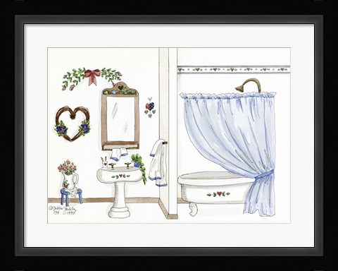 Framed Country Bath 1 Print