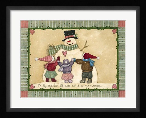 Framed Snowman Hugs Print