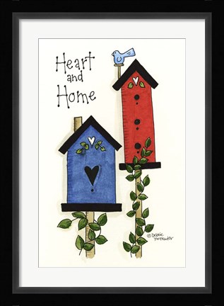 Framed Heart &amp; Home Print