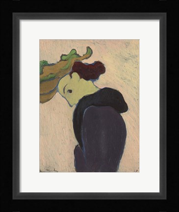 Framed Women Seen in Profile with a Green Hat, c.  1890-189 Print