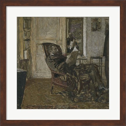 Framed Thadee Natanson, Ker-Xavier Roussel and Vuillard&#39;s Reflection in the Mirror, 1907-1908 Print
