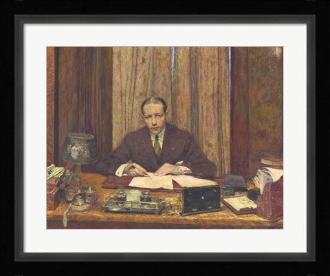 Framed Lucien Rosengart at his Desk 1930 Print