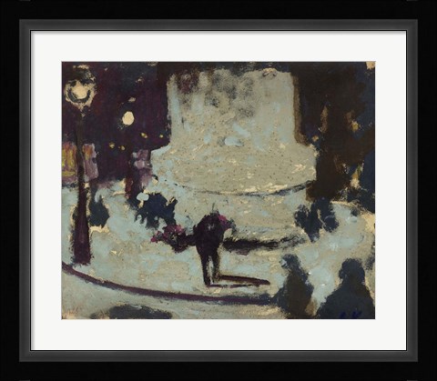 Framed Place Clichy, Base of the Statue Print