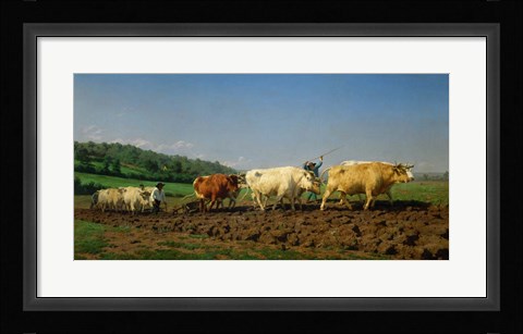 Framed Ploughing in the Nivernais, 1849 Print