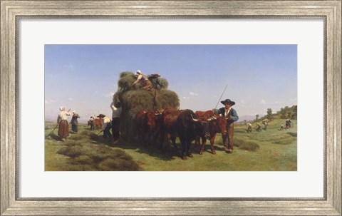Framed Haymaking in Auvergne, 1855 Print