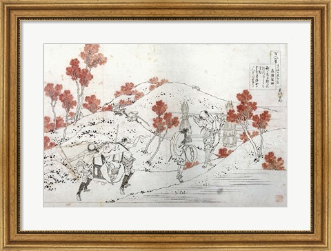 Framed Two Porters Carry a Palanquin Print